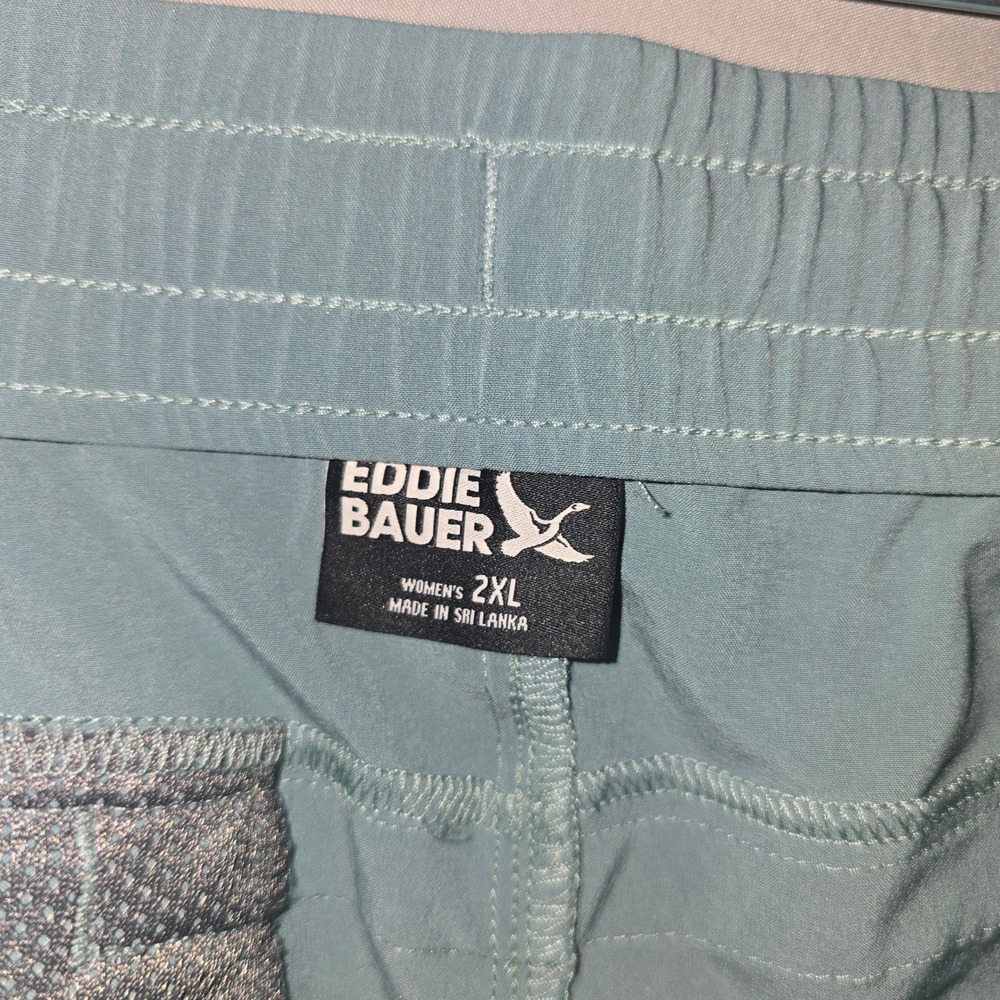 Eddie Bauer Departure Shorts XXL Women Light Blue UPF 50+ Drawstring Hiking - Picture 10 of 11